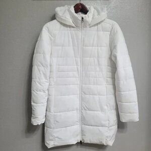 Swiss tech size xl 3/4 length hooded Women's White Puffer Jacket nwot